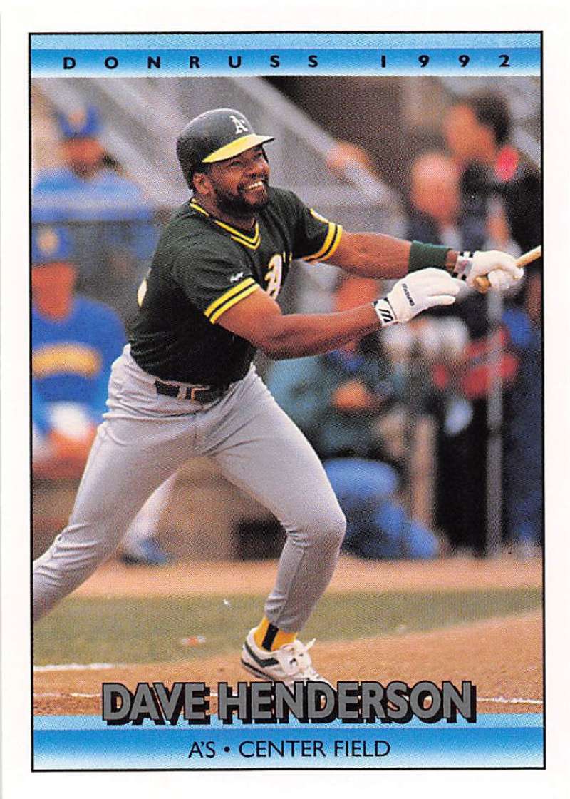 1992 Donruss Baseball #311 Dave Henderson Oakland Athletics Image 1