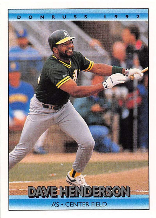 1992 Donruss Baseball #311 Dave Henderson  Oakland Athletics  Image 1