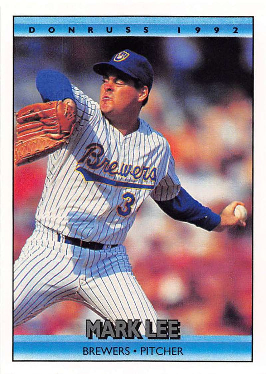 1992 Donruss Baseball #313 Mark Lee  Milwaukee Brewers  Image 1