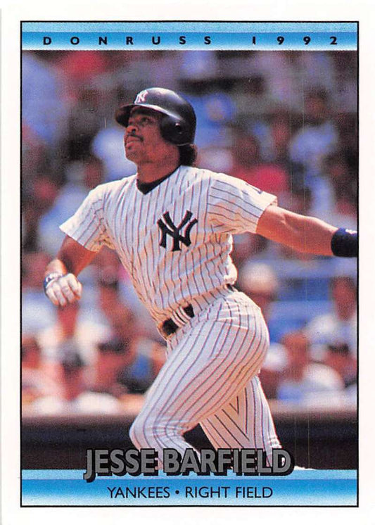 1992 Donruss Baseball #316 Jesse Barfield  New York Yankees  Image 1
