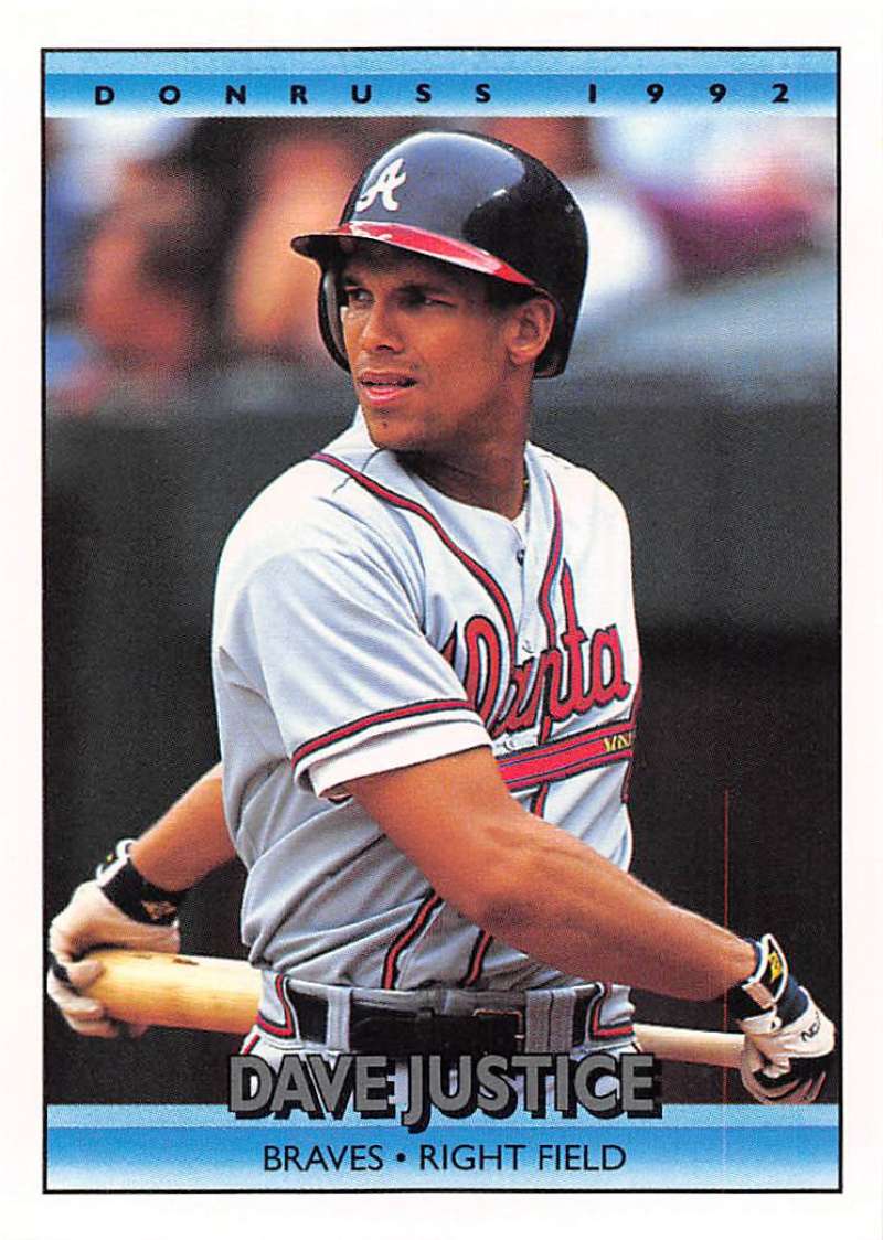 1992 Donruss Baseball #327 David Justice Atlanta Braves Image 1