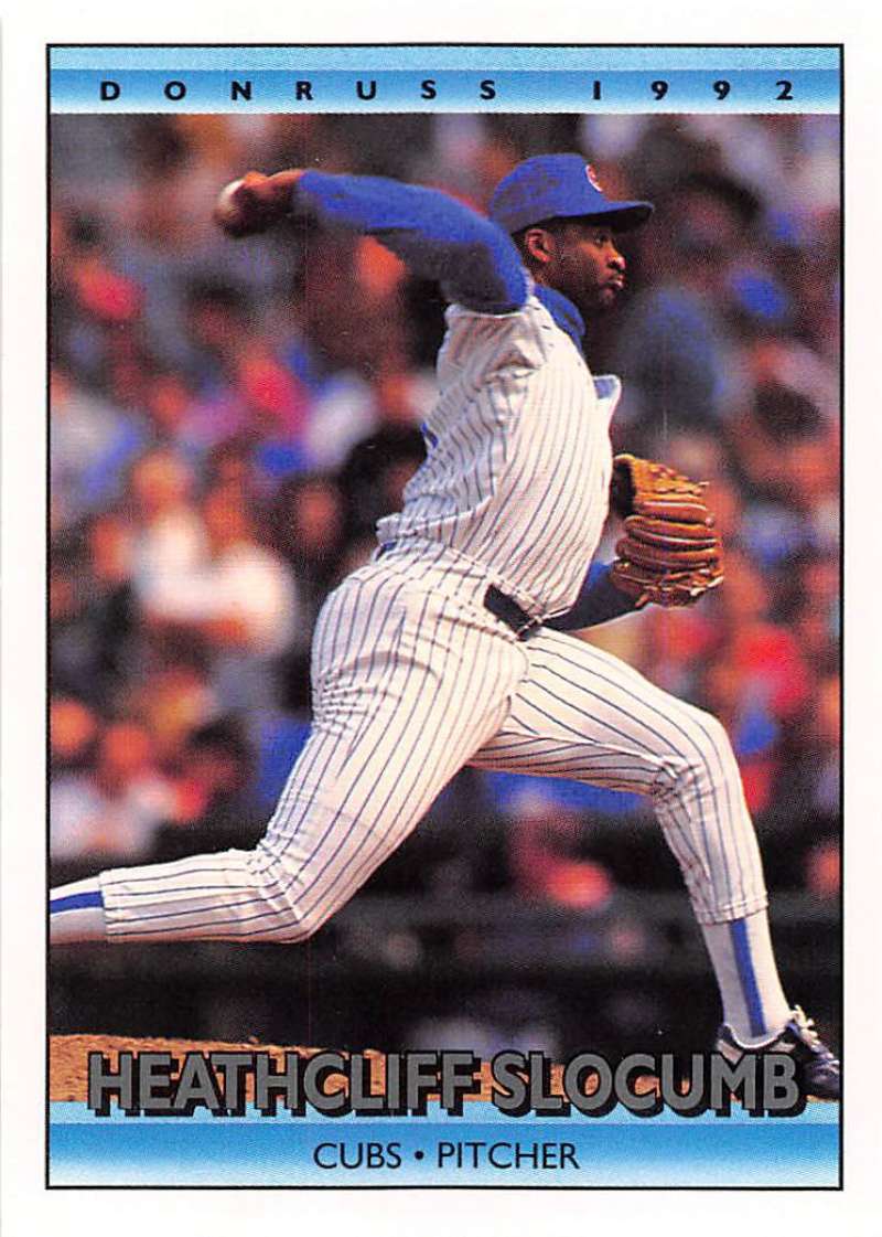 1992 Donruss Baseball #334 Heathcliff Slocumb Chicago Cubs Image 1