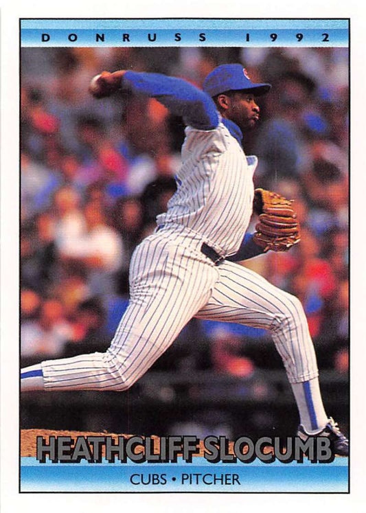 1992 Donruss Baseball #334 Heathcliff Slocumb  Chicago Cubs  Image 1