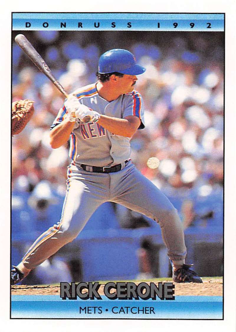 1992 Donruss Baseball #335 Rick Cerone New York Mets Image 1