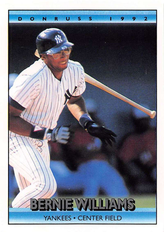 1992 Donruss Baseball #344 Bernie Williams  New York Yankees  Image 1