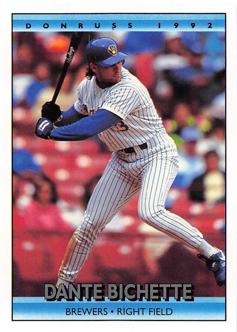 1992 Donruss Baseball #347 Dante Bichette Milwaukee Brewers Image 1