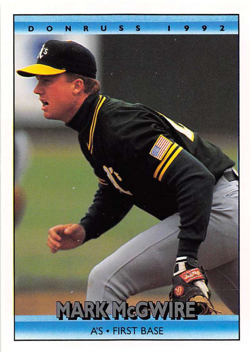 1992 Donruss Baseball #348 Mark McGwire Oakland Athletics Image 1