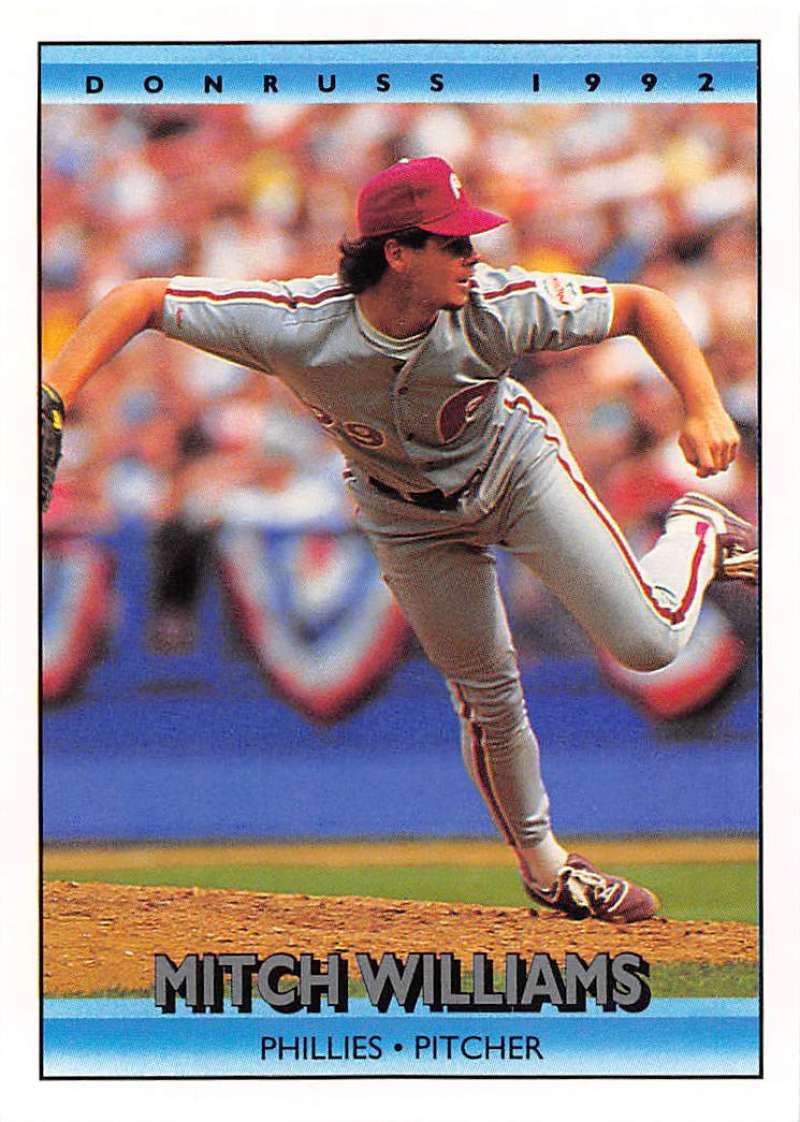 1992 Donruss Baseball #353 Mitch Williams Philadelphia Phillies Image 1