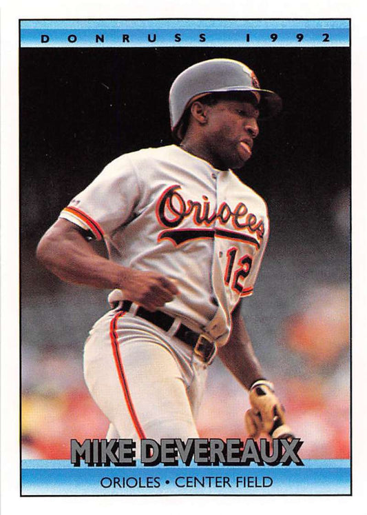 1992 Donruss Baseball #354 Mike Devereaux  Baltimore Orioles  Image 1