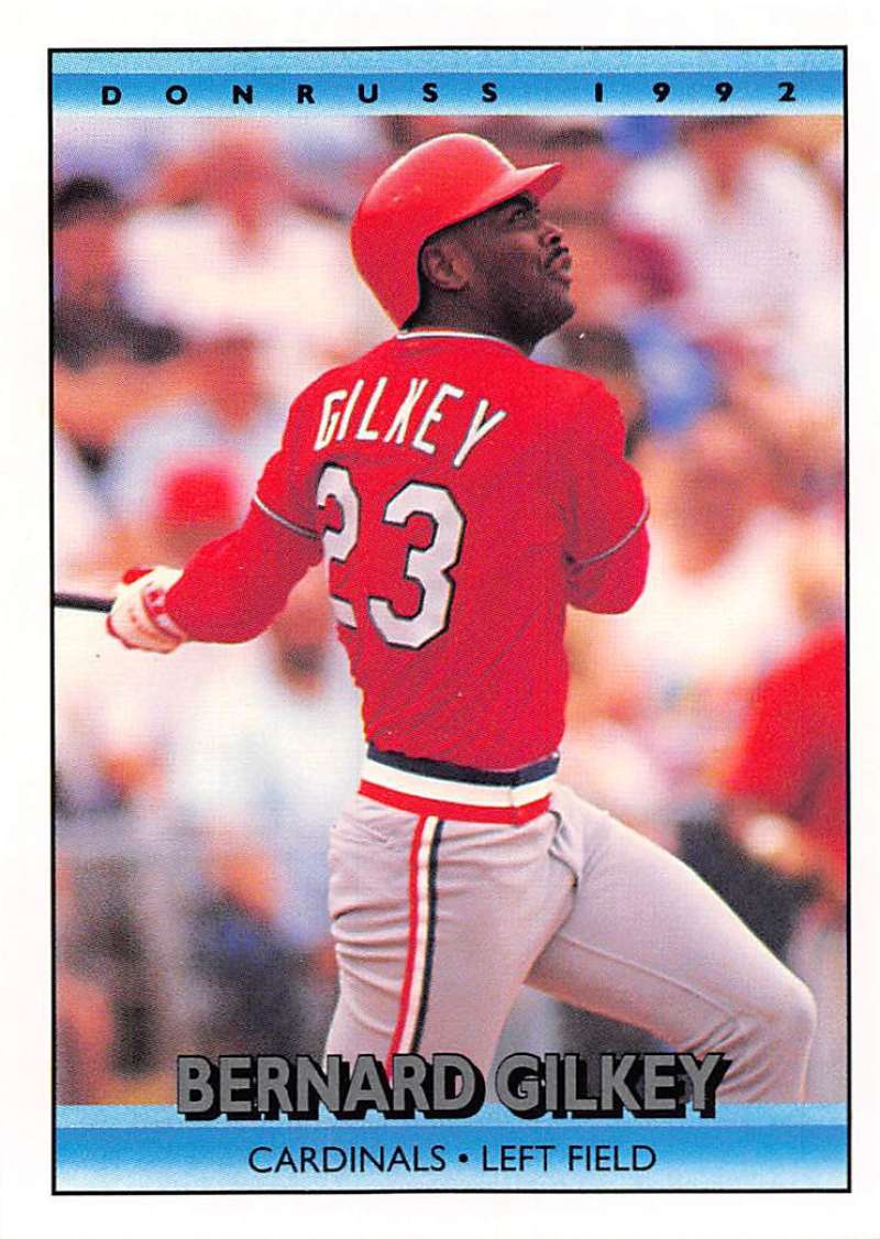 1992 Donruss Baseball #376 Bernard Gilkey St. Louis Cardinals Image 1