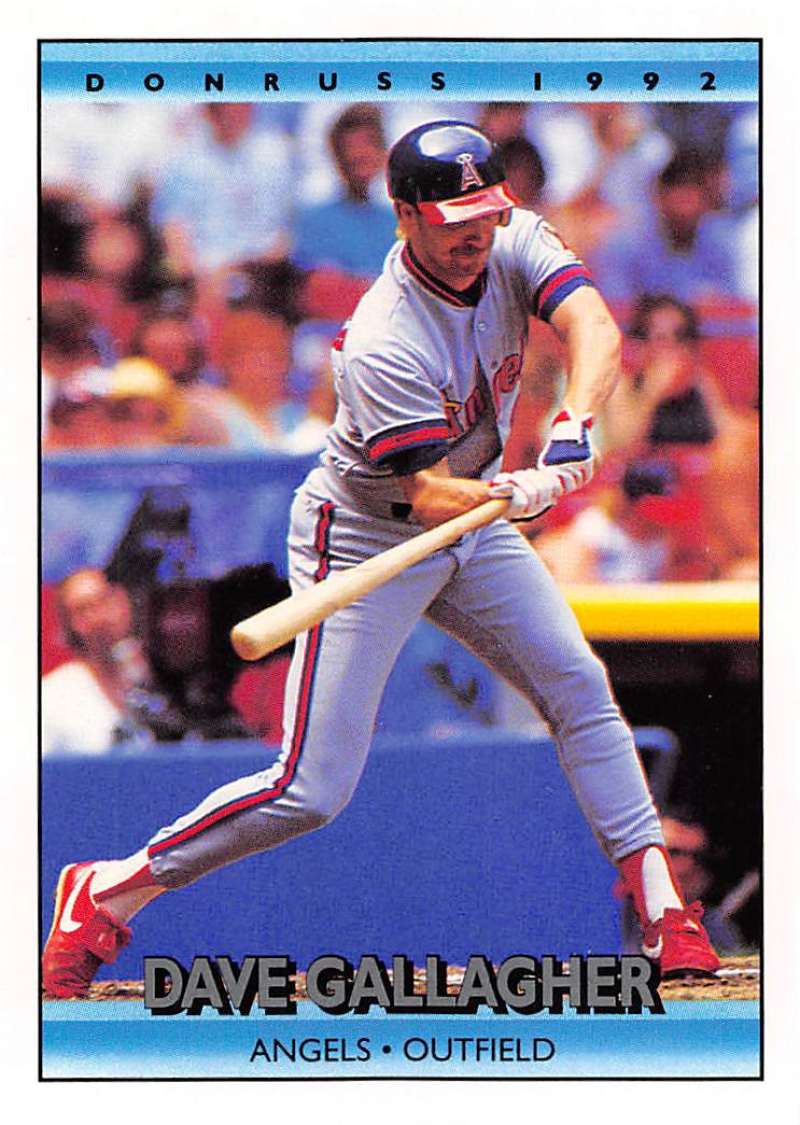 1992 Donruss Baseball #377 Dave Gallagher California Angels Image 1