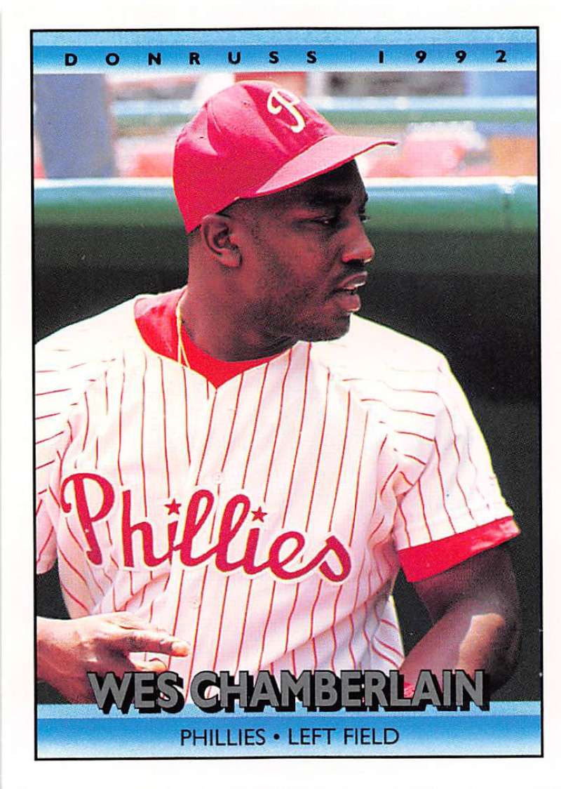 1992 Donruss Baseball #384 Wes Chamberlain Philadelphia Phillies Image 1