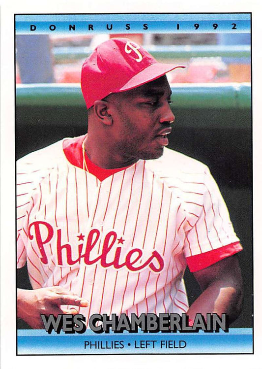 1992 Donruss Baseball #384 Wes Chamberlain  Philadelphia Phillies  Image 1