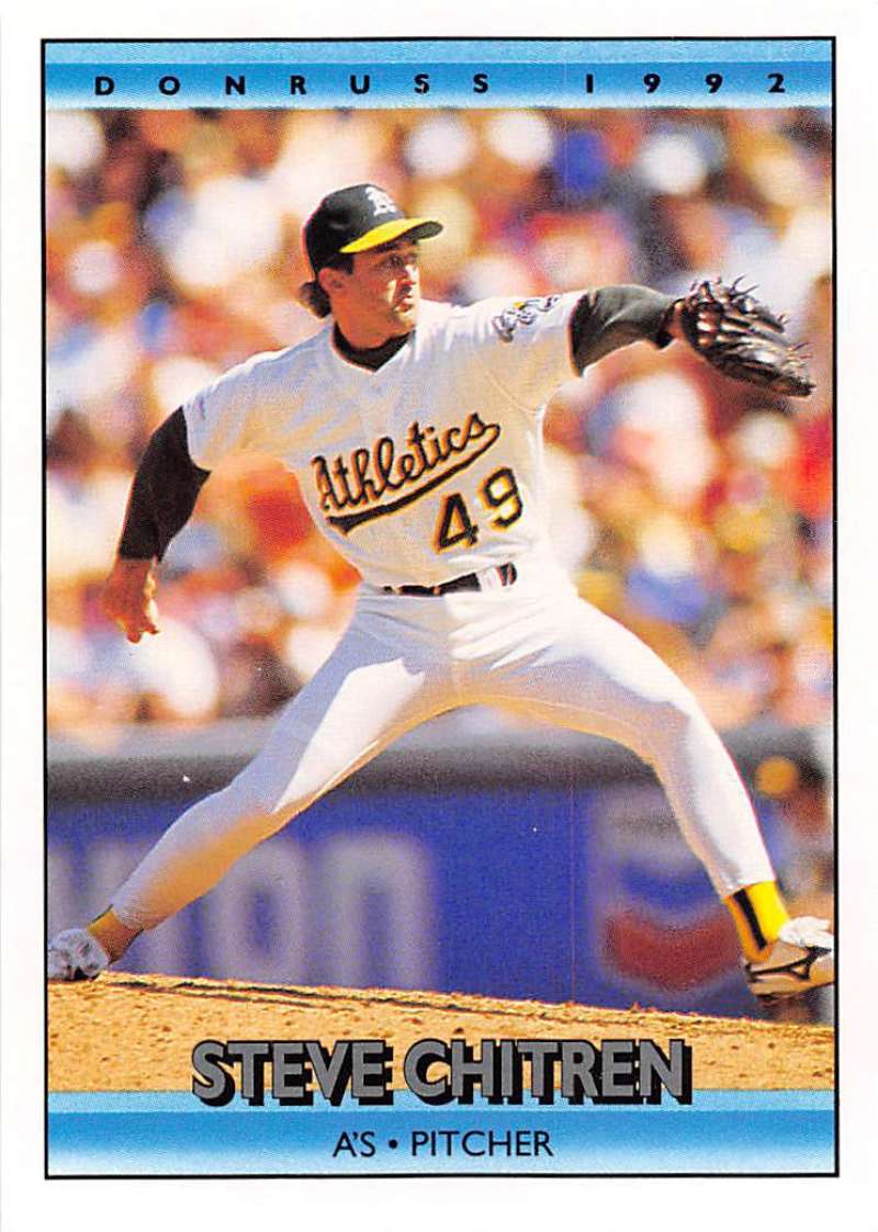 1992 Donruss Baseball #385 Steve Chitren Oakland Athletics Image 1