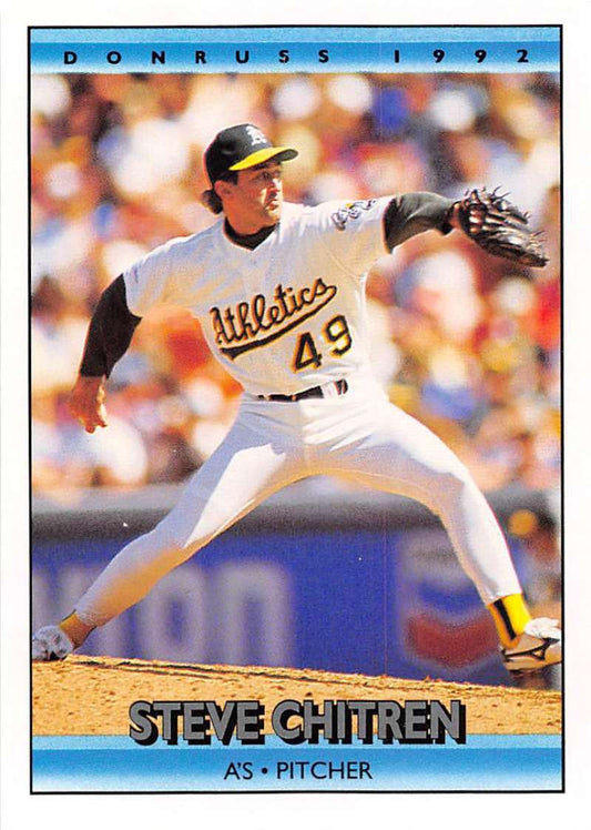 1992 Donruss Baseball #385 Steve Chitren  Oakland Athletics  Image 1