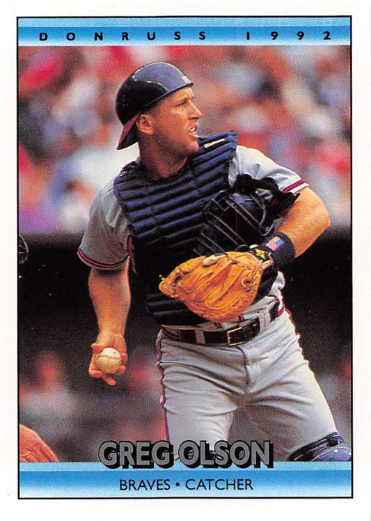 1992 Donruss Baseball #386 Greg Olson  Atlanta Braves  Image 1