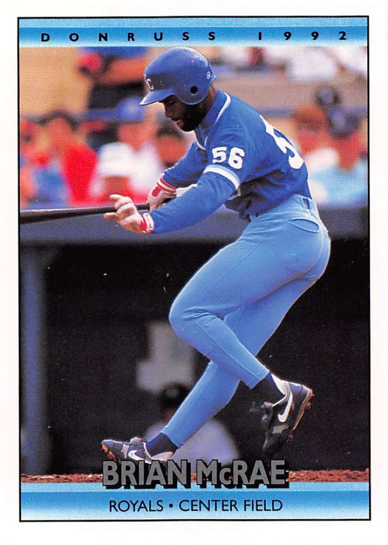 1992 Donruss Baseball #387 Brian McRae Kansas City Royals Image 1