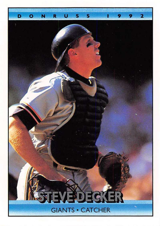 1992 Donruss Baseball #389 Steve Decker  San Francisco Giants  Image 1