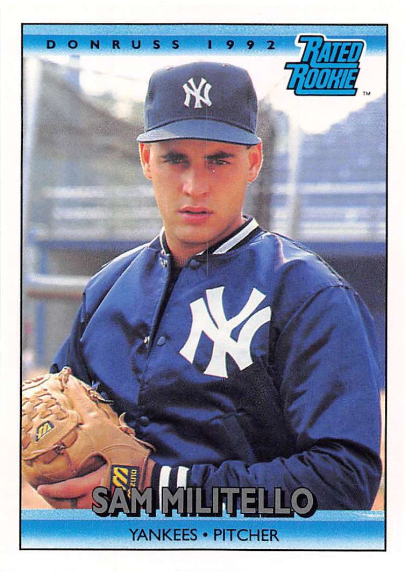 1992 Donruss Baseball #407 Sam Militello RR New York Yankees Image 1
