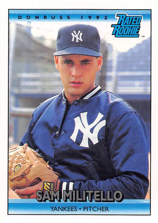 1992 Donruss Baseball #407 Sam Militello RR  New York Yankees  Image 1