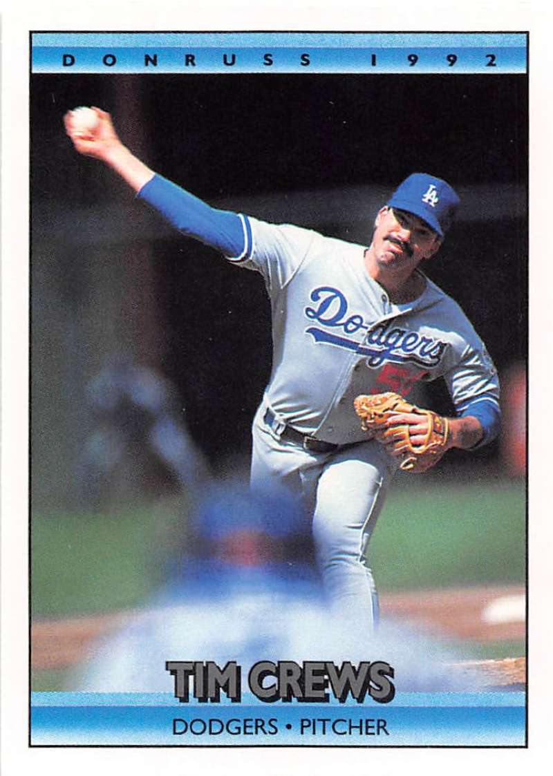 1992 Donruss Baseball #437 Tim Crews Los Angeles Dodgers Image 1