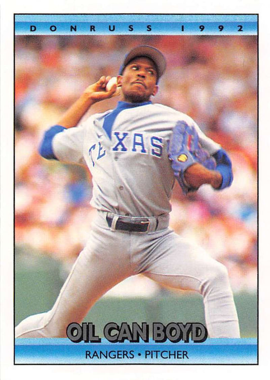 1992 Donruss Baseball #447 Oil Can Boyd  Texas Rangers  Image 1