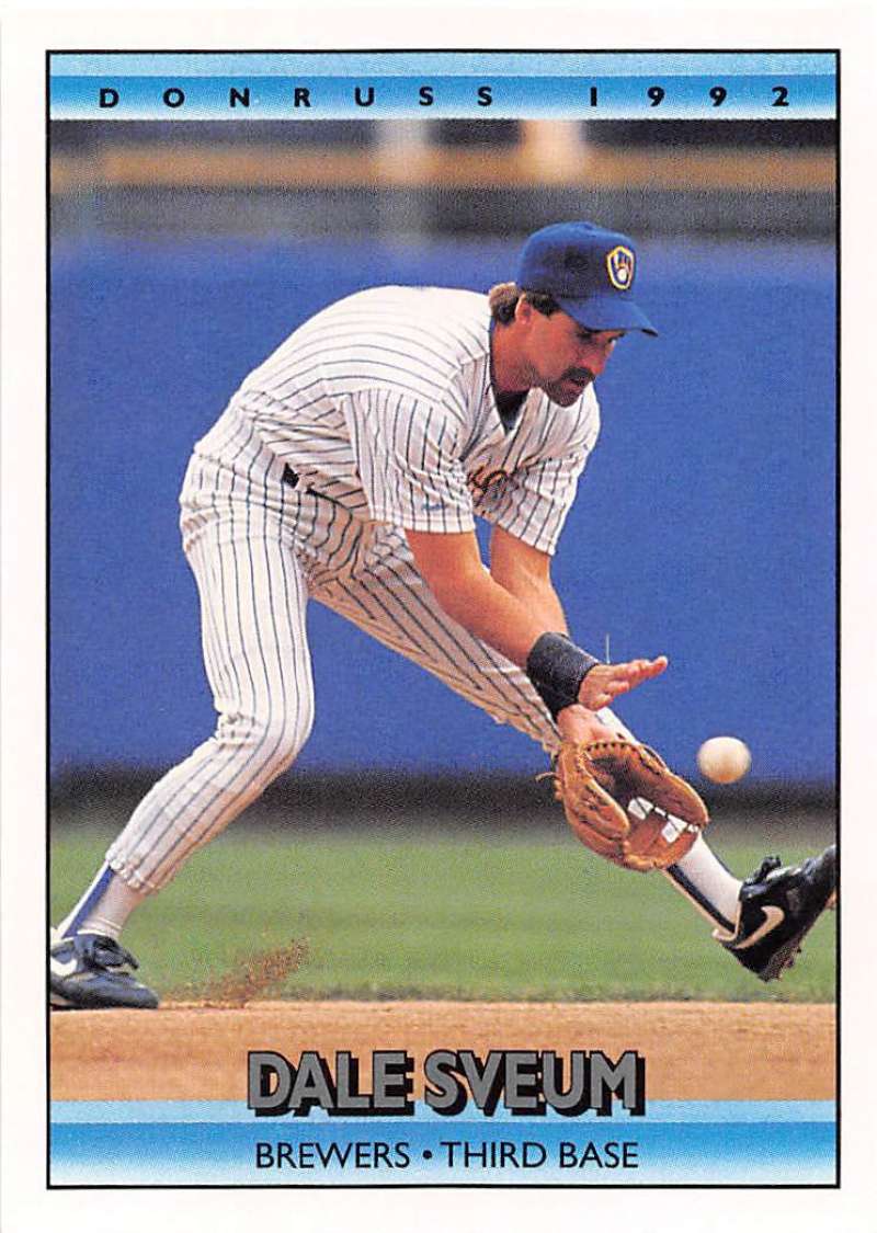 1992 Donruss Baseball #452 Dale Sveum Milwaukee Brewers Image 1
