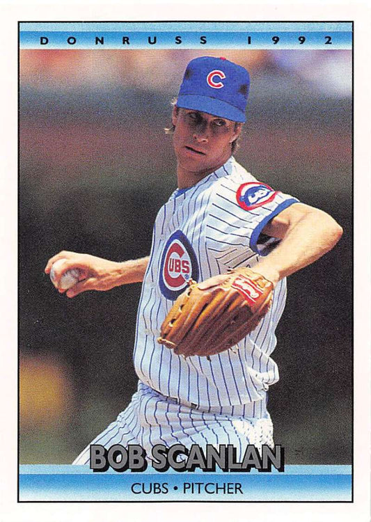 1992 Donruss Baseball #454 Bob Scanlan  Chicago Cubs  Image 1