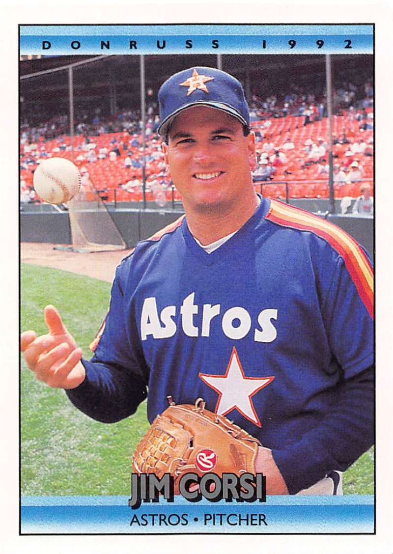 1992 Donruss Baseball #467 Jim Corsi Houston Astros Image 1