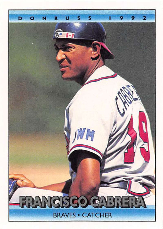 1992 Donruss Baseball #482 Francisco Cabrera  Atlanta Braves  Image 1