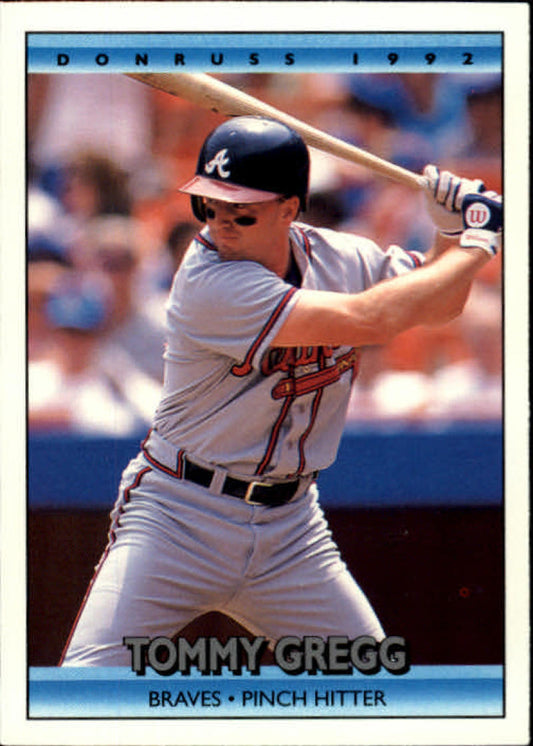 1992 Donruss Baseball #485 Tommy Gregg  Atlanta Braves  Image 1