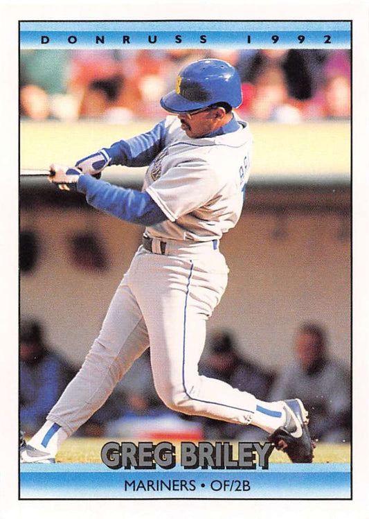 1992 Donruss Baseball #487 Greg Briley  Seattle Mariners  Image 1