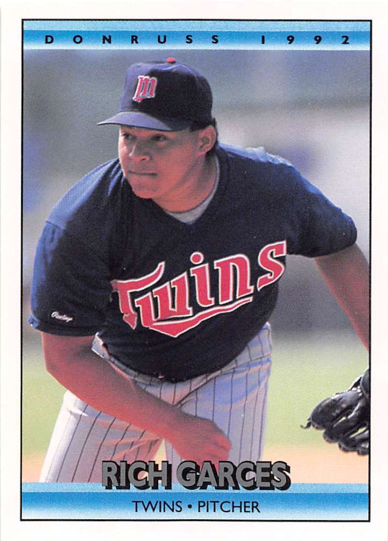 1992 Donruss Baseball #516 Rich Garces Minnesota Twins Image 1