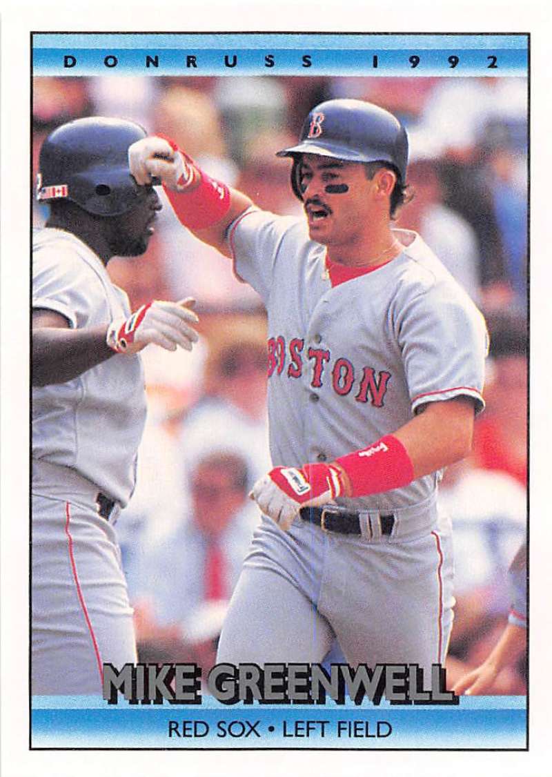 1992 Donruss Baseball #523 Mike Greenwell Boston Red Sox Image 1