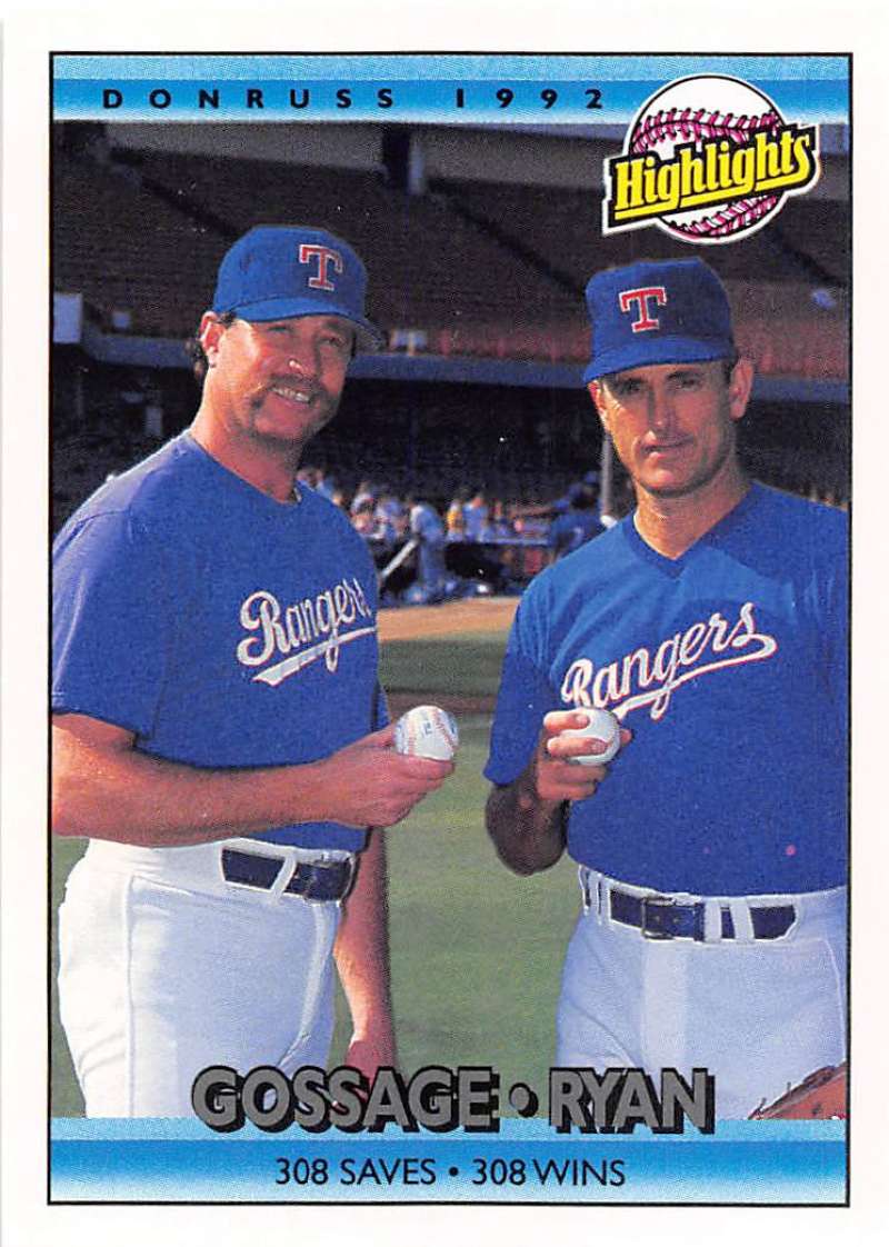 1992 Donruss Baseball #555 Rich Gossage/Nolan Ryan HL New York Yankees/Texas Rangers Image 1