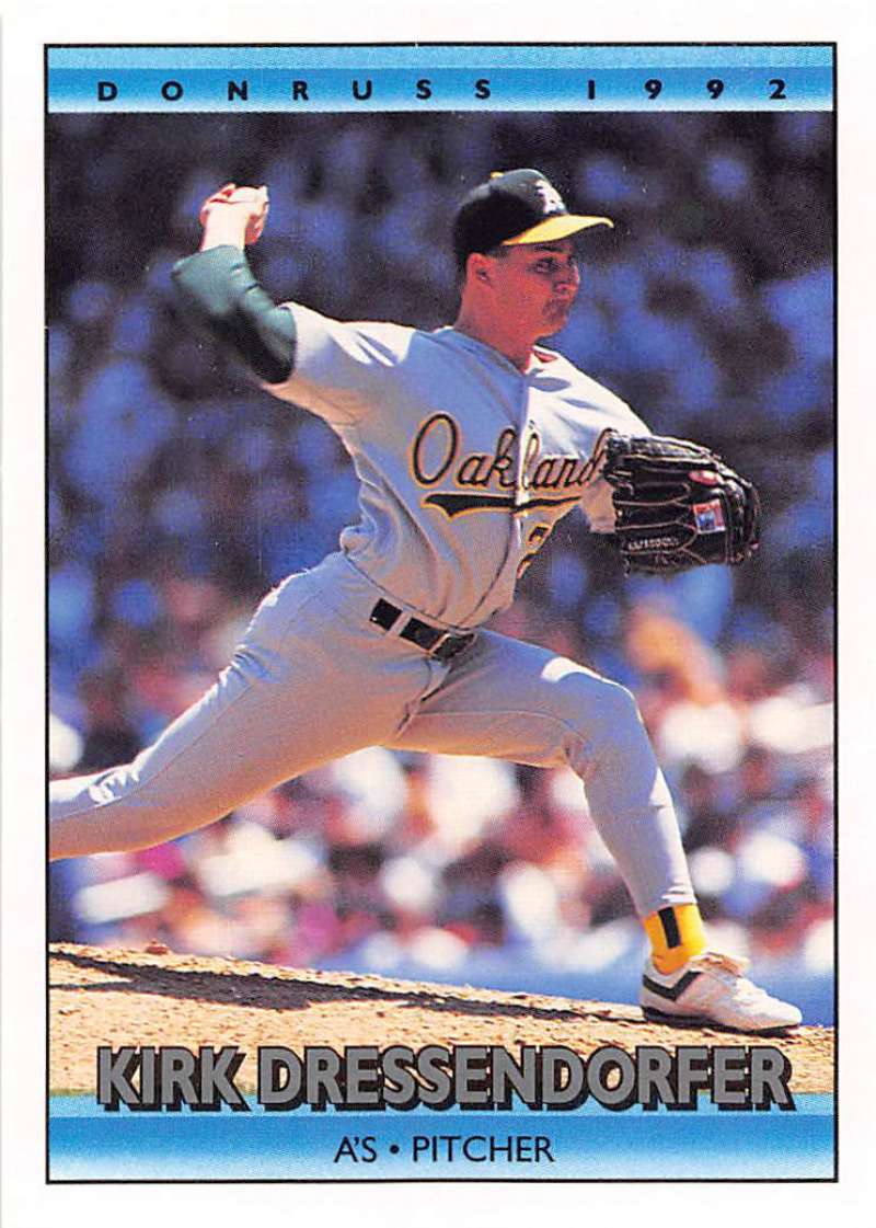 1992 Donruss Baseball #594 Kirk Dressendorfer Oakland Athletics Image 1
