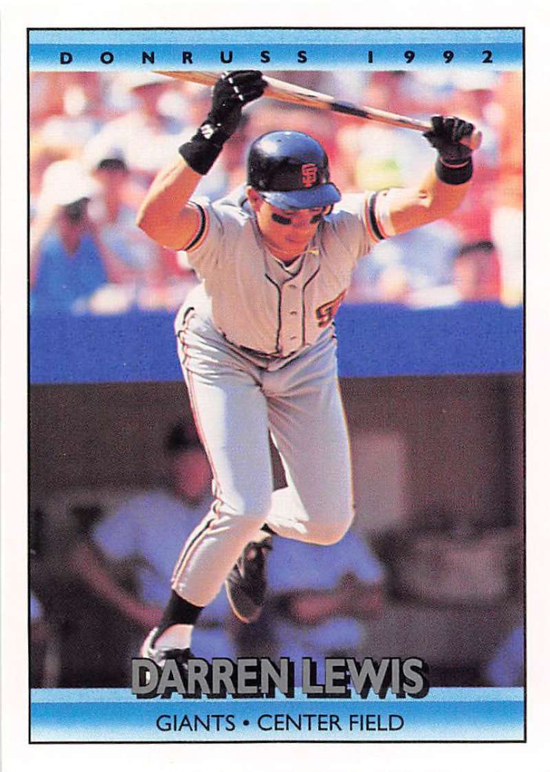 1992 Donruss Baseball #615 Darren Lewis San Francisco Giants Image 1