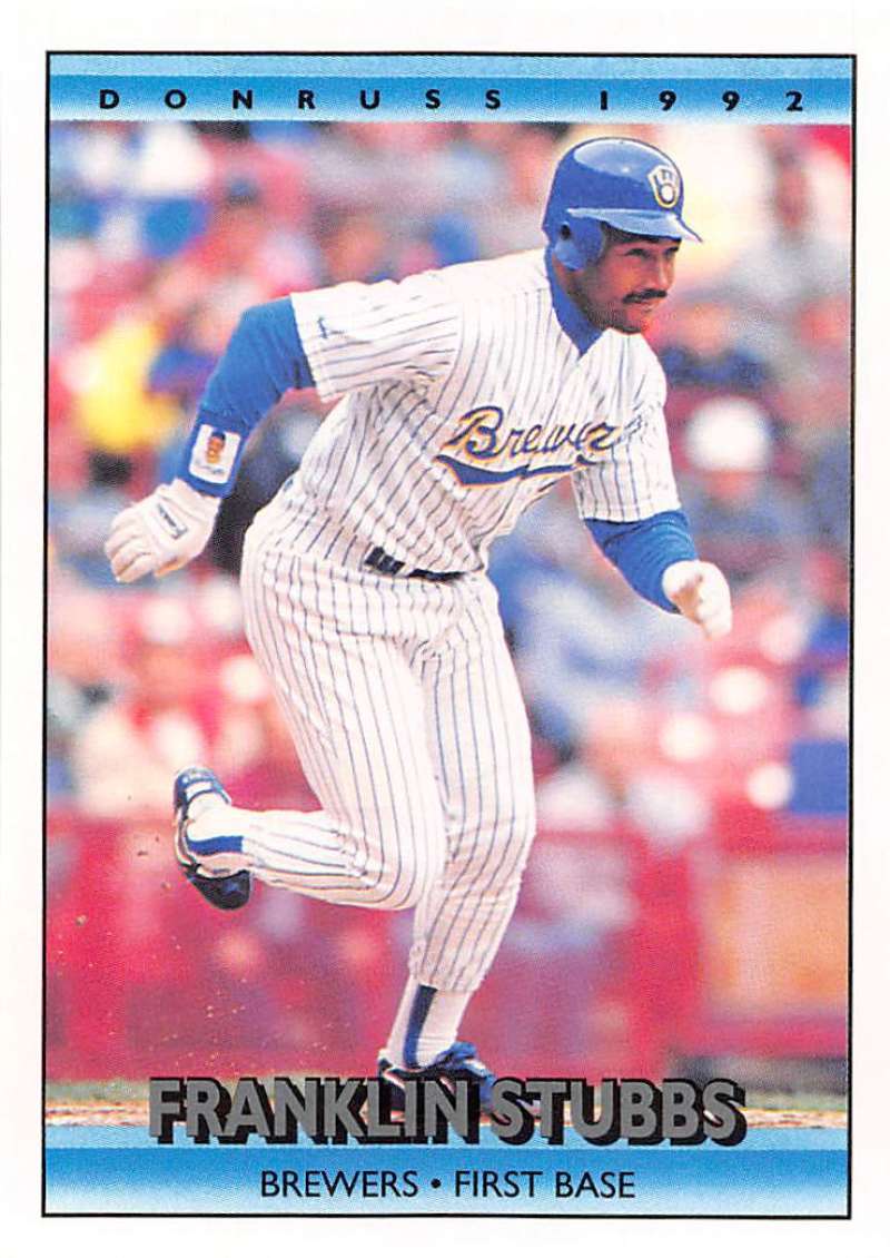1992 Donruss Baseball #618 Franklin Stubbs Milwaukee Brewers Image 1
