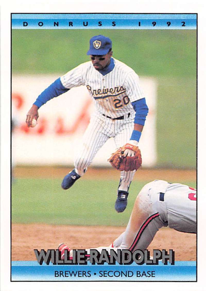 1992 Donruss Baseball #625 Willie Randolph Milwaukee Brewers Image 1