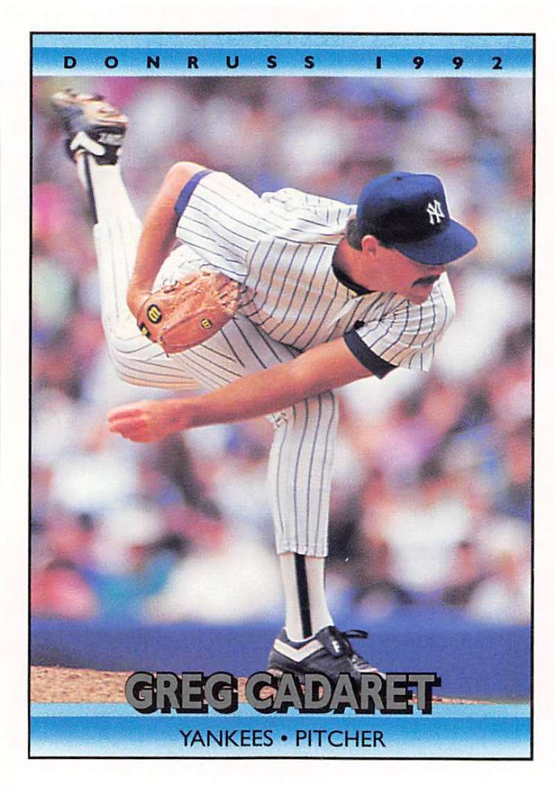 1992 Donruss Baseball #628 Greg Cadaret New York Yankees Image 1