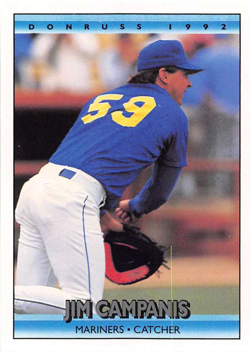 1992 Donruss Baseball #647 Jim Campanis RC Rookie Seattle Mariners Image 1