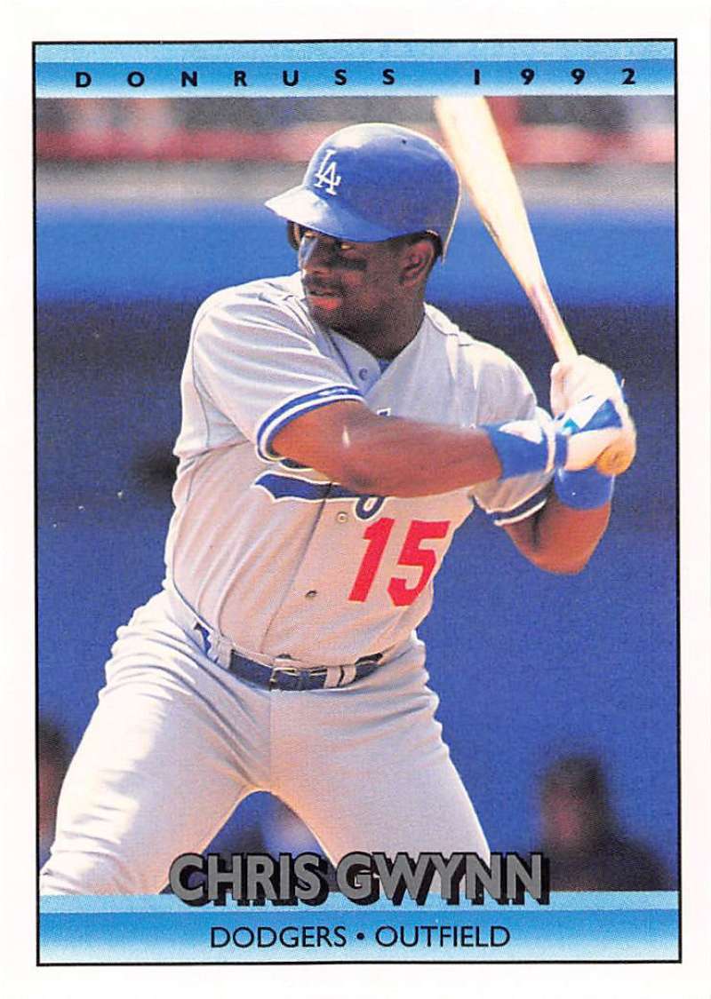 1992 Donruss Baseball #648 Chris Gwynn Los Angeles Dodgers Image 1