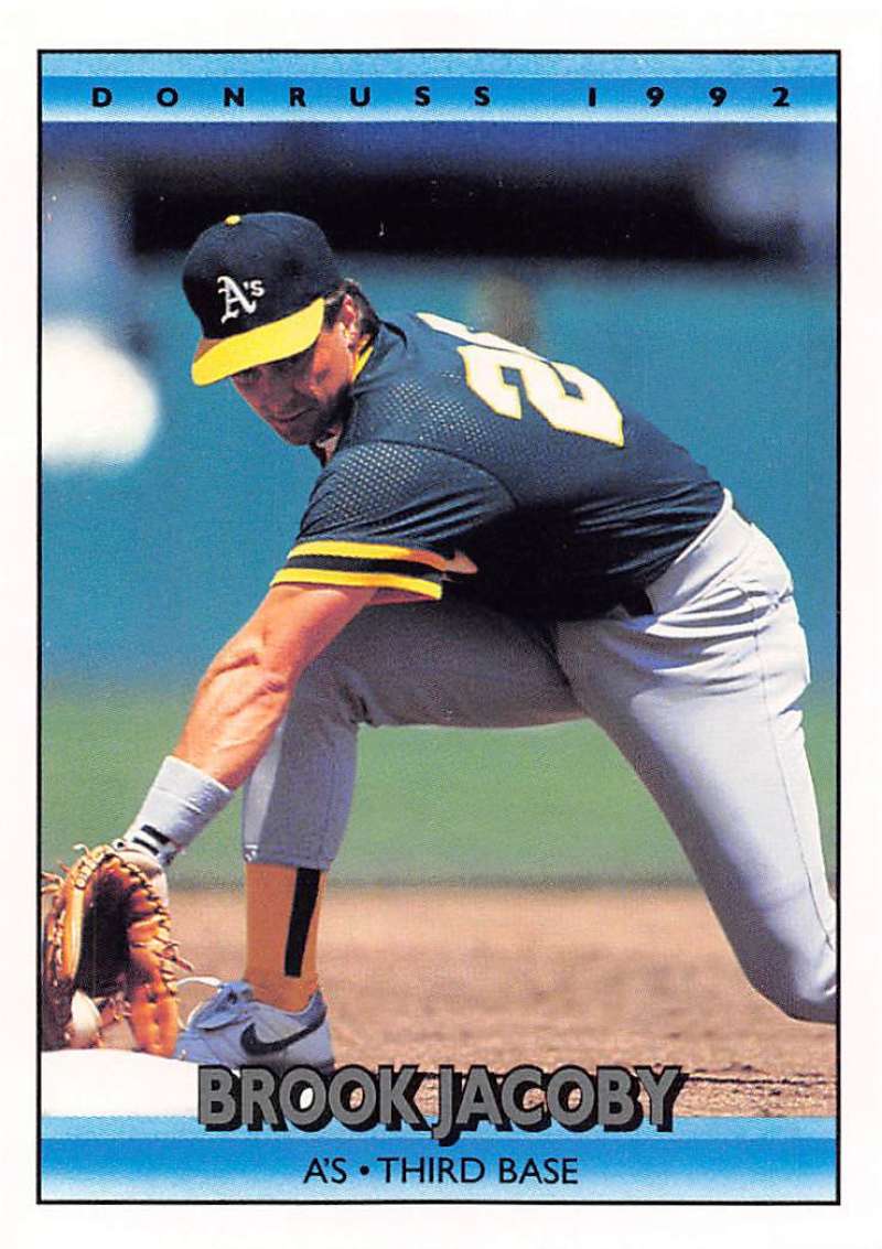 1992 Donruss Baseball #670 Brook Jacoby Oakland Athletics Image 1