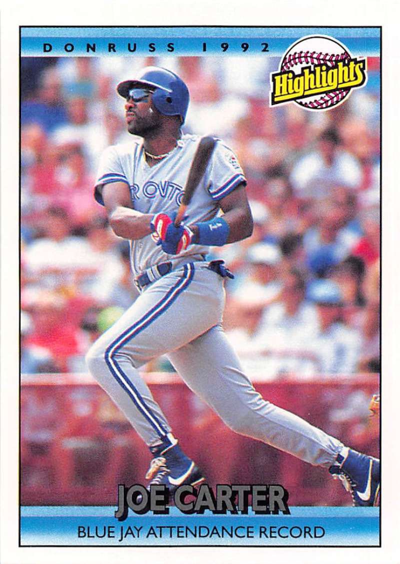1992 Donruss Baseball #677 Joe Carter HL Toronto Blue Jays Image 1