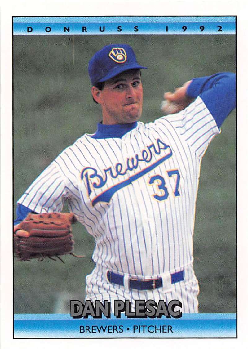 1992 Donruss Baseball #682 Dan Plesac Milwaukee Brewers Image 1