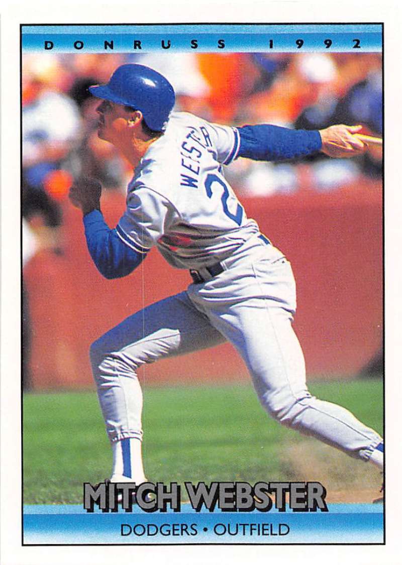 1992 Donruss Baseball #714 Mitch Webster Los Angeles Dodgers Image 1