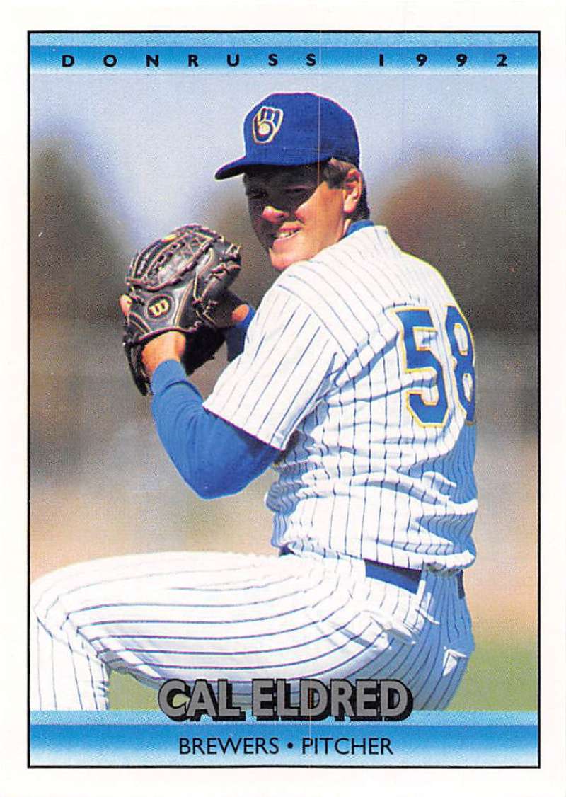 1992 Donruss Baseball #718 Cal Eldred Milwaukee Brewers Image 1
