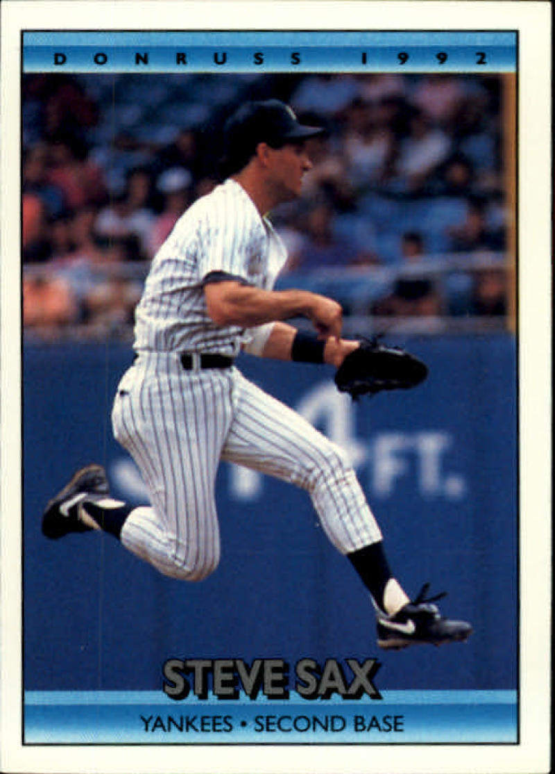 1992 Donruss Baseball #729 Steve Sax New York Yankees Image 1