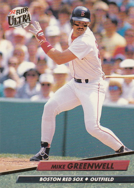 1992 Fleer Ultra Baseball #16 Mike Greenwell  Boston Red Sox  Image 1
