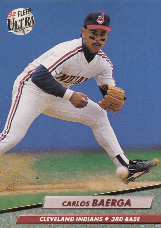 1992 Fleer Ultra Baseball #46 Carlos Baerga  Cleveland Indians  Image 1